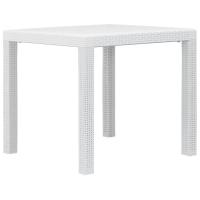 vidaXL Mesa de jardín plástico aspecto ratán gris 79x79x72 cm en color Antracita/Marrón/Blanco | estructura resistente ideal para salón dormitorio o estudio - details 2