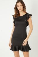 Vestido LA MORENA satinada con detalle de volantes y perlas decorativas - LA-260524 - details 0