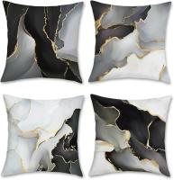 Funda De Almohada Textura de Mármol Moderno Terciopelo Suave Fundas Decorativos para Sofá Cama Hogar Patio Juego de 4 - details 0