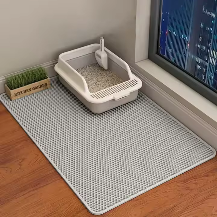 Manta Para Litiario De Gato Grande Impermeable Doble Capa Antideslizante Lavable Captura Arena Y Patas Anti Roto Duradera - 1