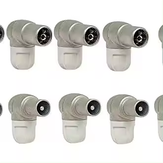 TELEVES Pack Conectores Antena TV TDT 5 uds Macho 4130 + 5 uds Hembra 4131 - Conectores CEI acodado blindado para cables coaxiales de 6,9mm - 1