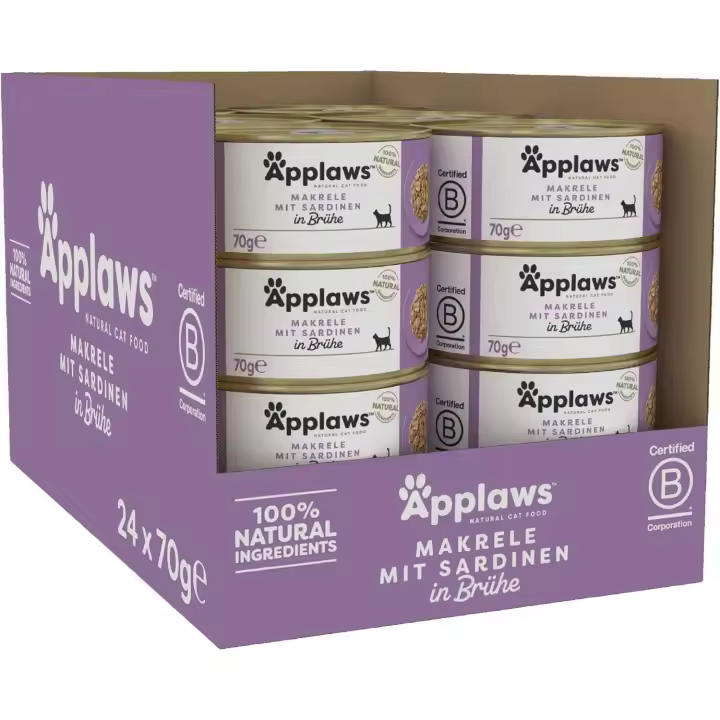 Applaws Caballa y Sardinas Latas para Gatos - 24 unidades x 70 gr - 1