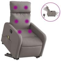 vidaXL Sillón de masaje eléctrico reclinable elevable tela Gris claro, Gris oscuro, Negro Sillon Dormitorio Sillon Comodos Silla Relax Sillón Sofá - details 5