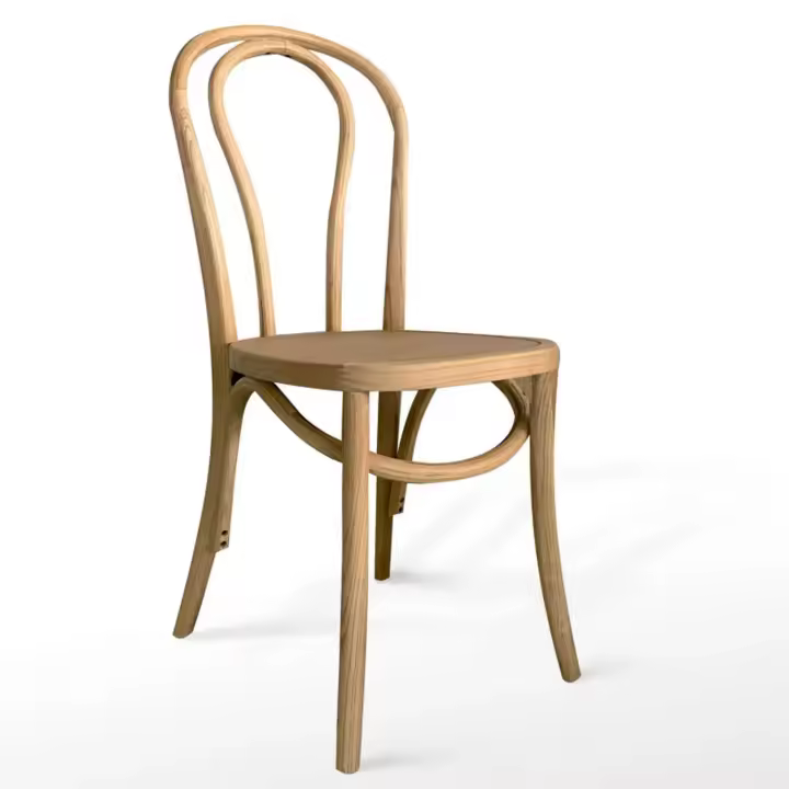 Silla de Madera de Abedul Natural - Diseño de Madera Curvada - LÚZETE - 1