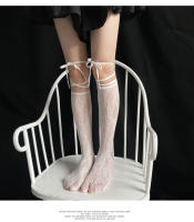 Calcetines Largos De Pies Descalzos Para Mujer Estilo Lolita Japonés Calcetines De Rodilla JK Con Tirantes Y Encaje Suave Y Transpirable Para Otoño E Invierno - details 0