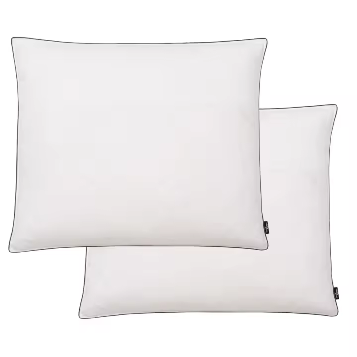 vidaXL Almohadas de Plumón/Plumas Blanco (2 unidades) Ropa Cama Hogar Decoración Dimensiones 70 x 60 cm (1000 gramos), 80 x 80 cm (1400 gramos) - 1