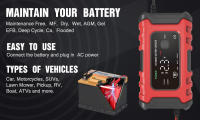 Cargador De Batería Universal FOXSUR 12V 6A Inteligente Para Coche Y Motocicleta Con Pantalla Grande Máquina De Carga De Batería - details 2