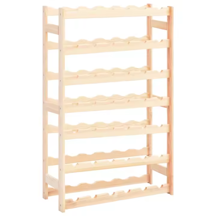 vidaXL Botellero para 42 botellas de madera de pino en color Natural/Gris/Marrón y más - 1