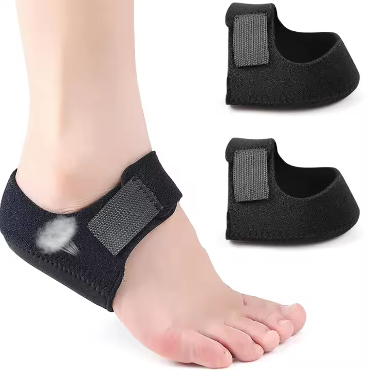 2 protectores de talón de silicona, plantas ajustables para fascitis plantar, tendinitis alquílica, espolones óseos y dolor de pies. Alivia el dolor de talón. - 1