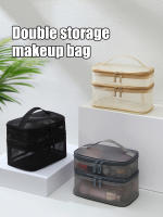 Bolsa De Maquillaje De Red Doble Capa Para Mujeres Bolso De Lavado Portátil Gran Capacidad De Almacenamiento Para Cosméticos - details 2