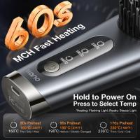 Mini cepillo alisador de pelo inalámbrico con batería de iones negativos de 3200 mAh, hasta 60 minutos de autonomía, 3 niveles de temperatura, revestimiento de cerámica (negro) - details 1