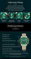 Reloj De Cuarzo Para Hombre Multifuncional Lujo Nocturno Resistente Al Agua Estilo Negocios Serie Reloj De Pulsera De Acero Inoxidable Moda Casual - details 8