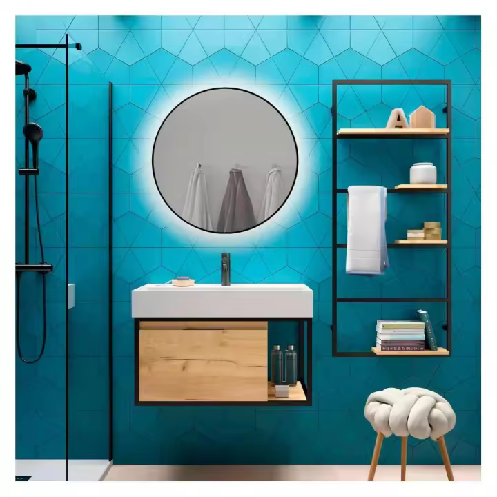 APLIKE BATHROOM LIGHTING - Modelo Sidney | Espejo de Baño Redondo con Luz LED - Luz Blanca Fría (5700K) - Diámetro 60 cm - 1