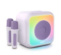 Bigben PARTYBTKML Altavoz Bluetooth® Ideal para Karaoke con dos micrófonos y efectos luz para fiestas Lila - details 0