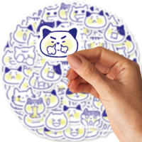 40pcs Pegatinas De Gato Azul Lindo Para Decorar Portátil Motocicleta Maleta PVC Impermeable Y Duradero Tamaño 6.5x4.5cm - details 4