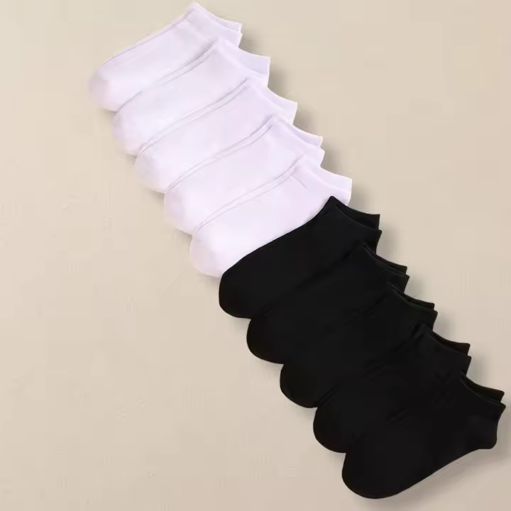 Calcetines Blancos Para Mujer 5/10/40 Pares Simples Y Versátiles Moda Cómodos Ligeros Transpirables Casual Polyester Spandex - 1