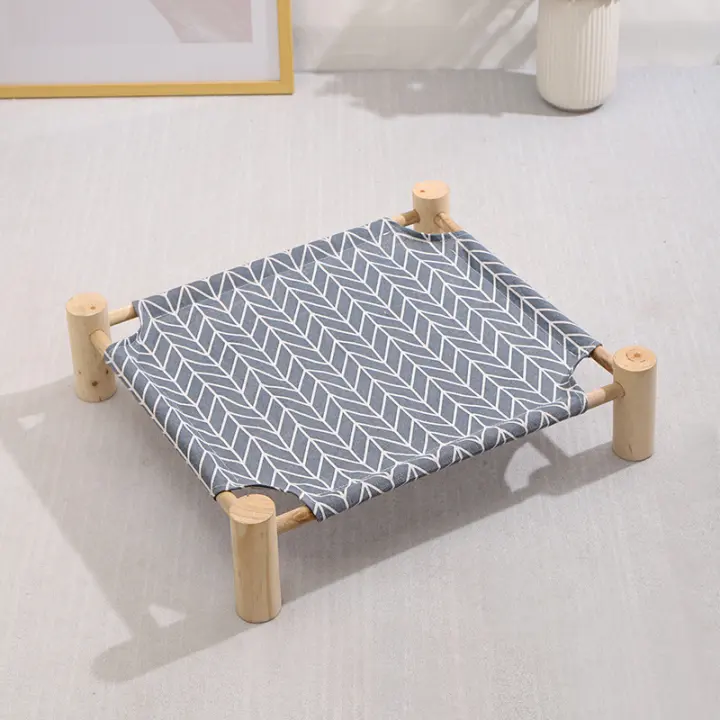 Cama De Verano Para Mascotas Plegable Y Portátil 53x48x13cm Cama De Madera Desmontable Para Perros Gatos Y Teddy Somnoliento En Hamaca Refrescante Para Camping - 1