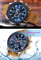 Reloj Deportivo Casual BENYAR Para Hombre Lujo Impermeable Cuarzo Cuero Militar Cronógrafo Reloj De Pulsera Top Marca - details 3