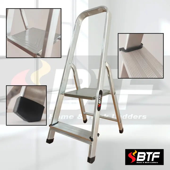 BTF Escalera de Aluminio Plegable Tijera  Resistente, ligera y antideslizante, ideal para el uso domestico. BTF-TJL - 1
