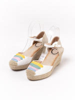 Sandalias alpargatas mujer valencianas con cuñas altas y plataforma de espartos multicolor plantilla gel Paloma Wang - details 1