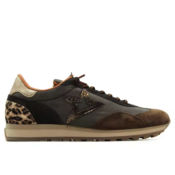 Cetti C-1259 Zapato casual de piel, animal print, leopardo, cordón elástico, suela de goma, para señora - 1