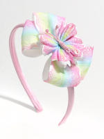 Diadema De Estrella Brillante Para Niñas Con Encaje Arcoíris Y Forma De Mariposa Accesorios De Cabello Para Niños Fiesta Fashion - details 3