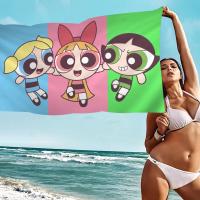 Toalla De Baño P-Power Puff-Girls Para Niñas Toalla De Playa Personalizada Toalla De Piscina Regalo De Vacaciones Toalla De Picnic Toalla De Fiesta Tamaño 30x60 Cm 50x100 Cm Absorbente Y Secado Rápido Poliéster/Celulosa De Paja - details 1