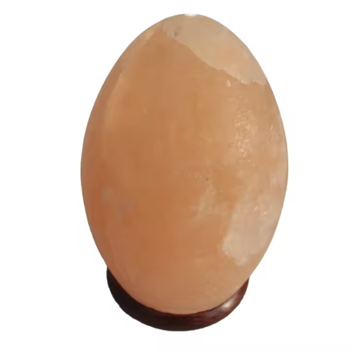 Lampara De Sal Huevo - Base De Madera - 1