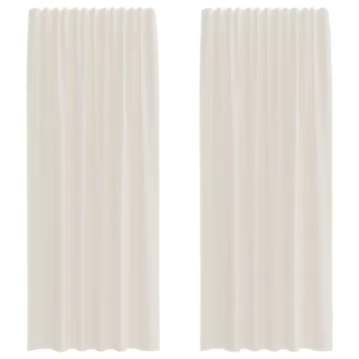 vidaXL Cortinas de gasa con bolsillos para varillas 2 uds. crema - 1
