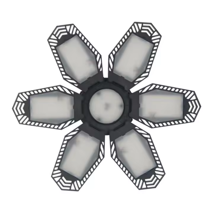 Luz de Garaje LED Lampara Garaje - 150W 15000LM 6500K Luz Garaje LED 1 Piezas, Luz LED Garaje con 6+1 Paneles Deformables，Lamparas de Techo de LED E27/E26 para Garaje, Taller, Sótano - 1