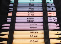 Juego De Agujas De Tejer Interchangeables QJH De Plástico ABS Tamaño 10 Set Circular US 5-15 Con Bolsa Pu Caspian - details 5