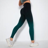 Leggings De Yoga Para Mujer Con Gradiente De Color Y Levantamiento De Glúteos Pantalones De Running Fitness Secado Rápido Talla True Leggings De Cintura Elástica De Nylon - details 15