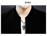 Camisa De Cuello Yuan Slim Fit En Veludo Estilo Coreano Moda Casual Para Hombres Abrigo Boutique Canario Nueva Version - details 16