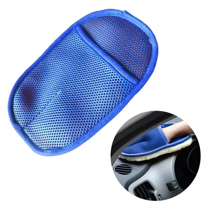 1Pcs Limpieza De Coche Con Paja Azul Herramienta De Limpieza Para Motocicleta Y Automóvil Cepillo De Limpieza Suave Para Cuero - 1