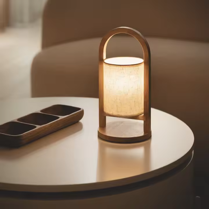 Lámpara de Mesa LED Pórtatil Madera con Batería USB Recargable Fragosa - 1