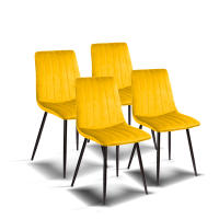 Furniture Style S.L. - Pack de 4 Sillas de Comedor Vintage Modelo Iria en Terciopelo - details 4