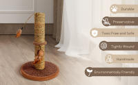 Nobleza – Poste rascador para gatos de sisal con juguete. Pequeño, Color Marrón, 30 * 30 * 44 cm - details 1
