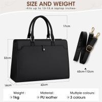 Bolso Universidad Mujer Impermeable Bolso Portatil Ordenador Mujer 15,6 Pulgadas Cuero PU Bolso Shopper Bolsa - details 0