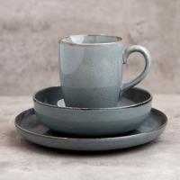 AMBITION Juego de Vajilla de Cerámica de estilo vintage para 4 personas, juego de desayuno de 12 Piezas – 4 Platos 19 cm, 4 Cuencos, 4 Tazas– Vajillas Completas Modernas – Apta para Lavavajillas - details 2
