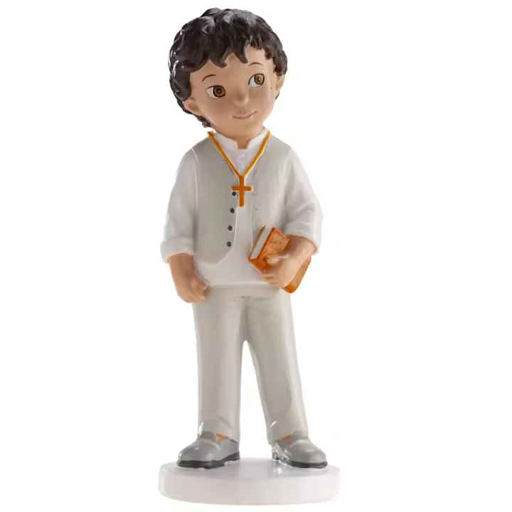 Figura para Tarta Comunión Bruno - Ideal para Tartas de Comunión - Base PET de Poliresina - Cumple Normativa UE 10/2011 - Medidas 16 6 Cm - 1