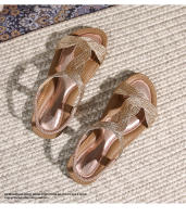 Nuevos zapatos de playa de alta gama de verano, ligeros, de lujo, a la moda, con diamantes de imitación, zapatos casuales para mujer, sandalias planas con banda elástica y punta con clip - details 40