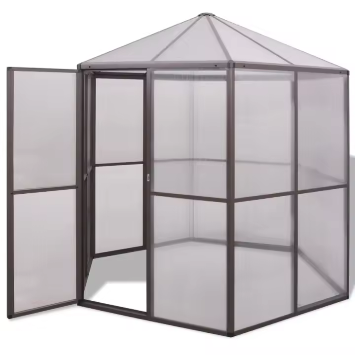 vidaXL Invernadero de aluminio 240x211x232 cm - 1