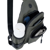 Bolso cruzado deportivo casual para hombres con cremalleras dobles, perfecto para uso diario, compras, viajes, para llevar teléfono celular, llaves y artículos pequeños. Regalo ideal para el Día del Padre, Halloween, Navidad o para estudiantes universitar - details 5