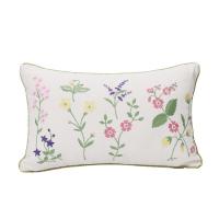 Funda cojín 100% algodón FLORES bordadas con relleno , cojín 45x45 cm o 30 x 50 cm para hogar y decorativo - details 3