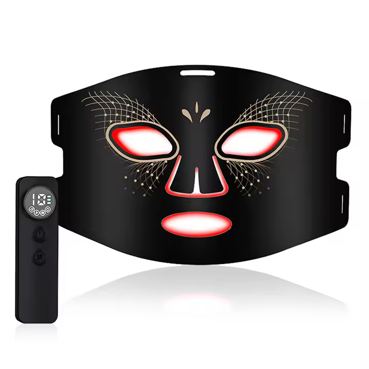 DAM. Máscara facial de tratamiento de luz LED con función de calefacción y terapia de 7 colores. 30x2x21cm. - 1