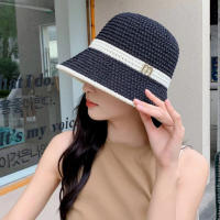 Sombrero De Pescador De Paja Panamá Para Mujer Protección UV Plegable Estilo De Olla De Verano Con Costuras Huecas - details 0