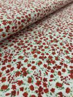 Tejidos Ortuño-  Tela flores rojas para patchwork, liberty, prendas infantiles, decoración hogar ,manualidades, complementos,1m x Ancho 150cm - details 0