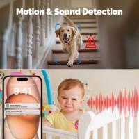 Cámara De Seguridad Inteligente MOESTuya WiFi Interior Con Visión Nocturna Infrarroja Y Detección De Movimiento Y Sonido Monitor Panorámico De Patrulla HD 4MP - details 5