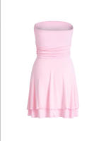 Vestido Corto Elegante De Verano Para Mujer Color Sólido Con Falda De Postre Ajustado Y Elegante Para Trabajo Y Noche - details 8