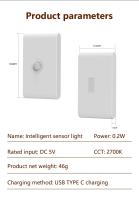Luz Nocturna LED Sensor De Movimiento Recargable Luz De Pared Por Inducción Humana Para Dormitorio Pasillo Armario 2 Lados De Luz - details 12